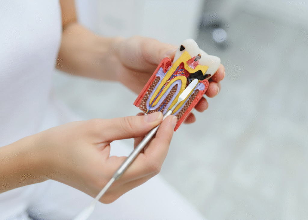 Patient receiving a dental implant procedure at West Brickell Dental in Miami.